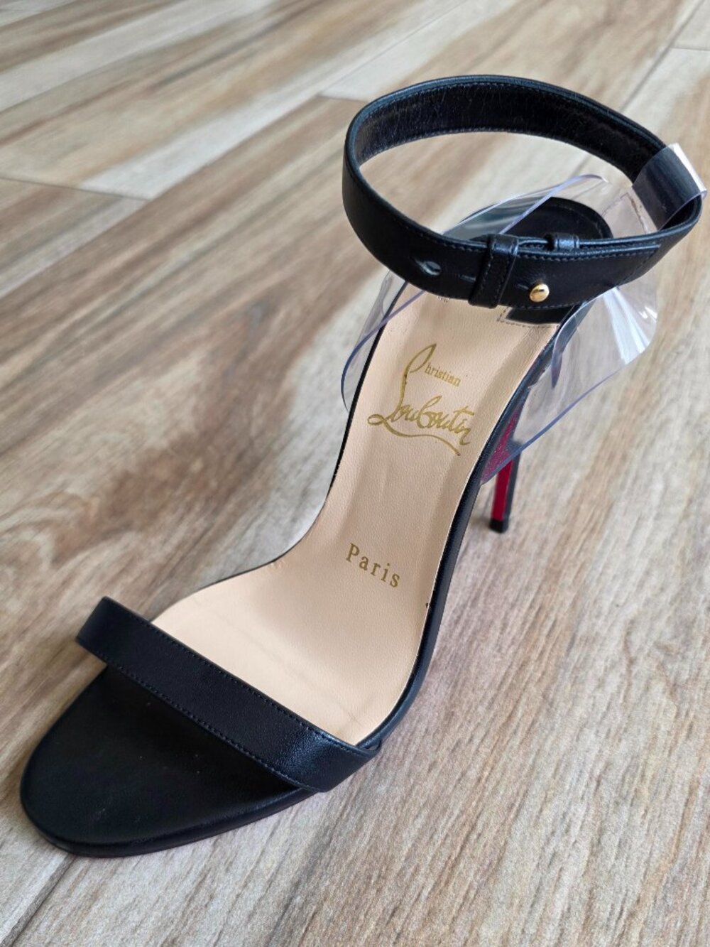 Christian Louboutin Jonatina Black Leather Sandals Strappy Eur. 37 - Picture 5 of 13